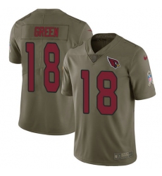 Youth Nike Arizona Cardinals #18 A.J. Green Olive Stitched NFL Limited 2017 Salute To Service Jersey