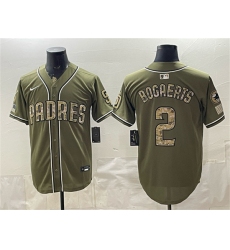 Men's San Diego Padres #2 Xander Bogaerts Olive 2026 Armed Forces Day Stitched Baseball Jersey