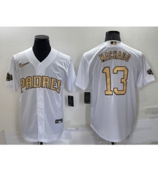 Men's San Diego Padres #13 Manny Machado White 2022 All Star Stitched Cool Base Nike Jersey