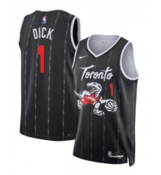 Men's Toronto Raptors #1 Gradey Dick Black 2025-26 City Edition Stitched Basketball Jersey