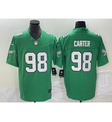 Men's Nike Philadelphia Eagles #98 Jalen Carter Green 2023 F.U.S.E. Vapor Limited Throwback Stitched Football Jersey