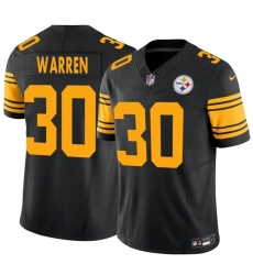 Men's Pittsburgh Steelers #30 Jaylen Warren Black 2025 F.U.S.E. Color Rush Vapor Untouchable Limited Stitched Jersey