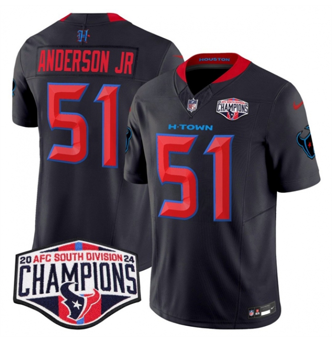 Men's Houston Texans #51 Will Anderson Jr. Navy 2nd Alternate F.U.S.E. 2024 AFC South Division Champions Vapor Limited Stitched Football Jersey