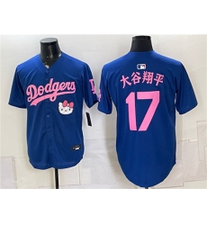 Men's Los Angeles Dodgers #17 大谷翔平 Royal 2025 Hello Kitty Vapor Limited Stitched Baseball Jersey