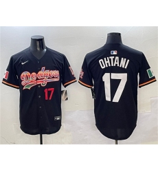 Men's Los Angeles Dodgers #17 Shohei Ohtani Black Mexico Limited Stitched Baseball Jersey