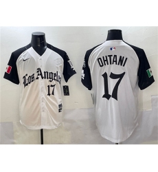 Men's Los Angeles Dodgers #17 Shohei Ohtani White Black Mexico 2025 LA Gothic Style With Fernando Vapor Premier Limited Stitched Baseball Jersey