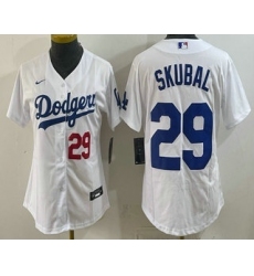 Women's Los Angeles Dodgers #29 Tarik Skubal White Cool Base Stitched Jersey
