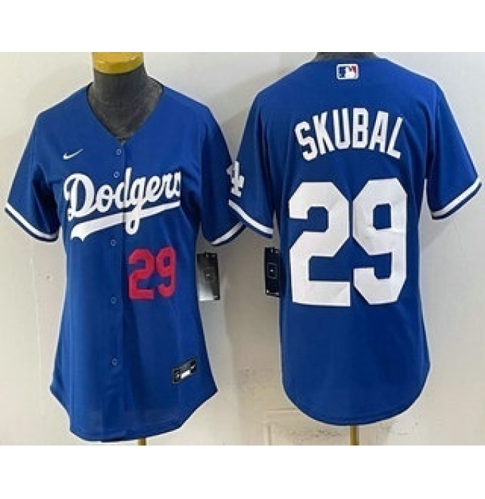 Youth Los Angeles Dodgers #29 Tarik Skubal Blue Cool Base Stitched Jersey