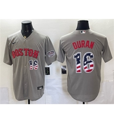 Men's Boston Red Sox #16 Jarren Duran Gray 2026 USA 250 Fourth of July Home Stitched Baseball Jersey
