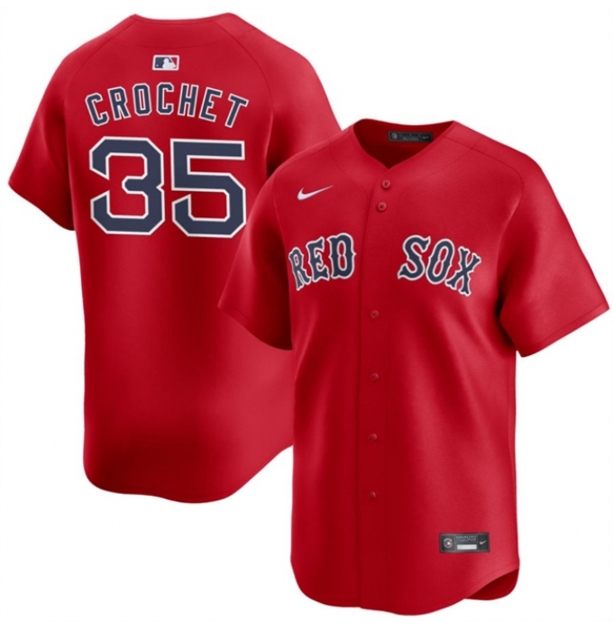 Men's Boston Red Sox #35 Garrett Crochet Red 2024 Alternate Limited Stitched Baseball Jersey