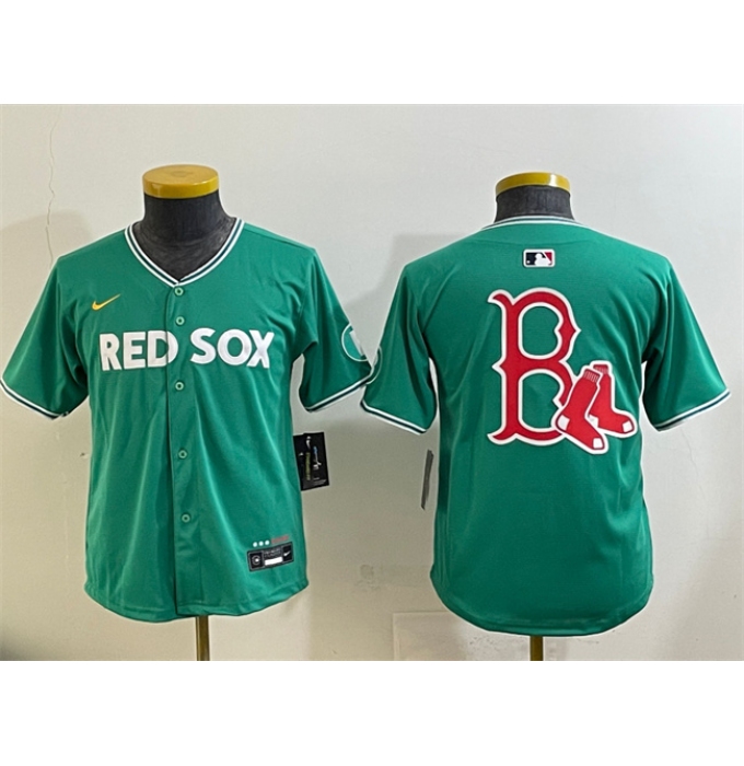 Youth Boston Red Sox Team Big Logo Green 2025 City Connect Limited Stitched Baseball Jersey