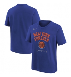 Men's New York Knicks Royal 2024 Playoffs Mantra T-Shirt