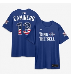Men's American League #13 Junior Caminero Blue 2026 All-Star Game Name & Number T-Shirt