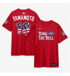 Men's National League #18 Yoshinobu Yamamoto Red 2026 All-Star Game Name & Number T-Shirt
