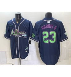 Men's Atlanta Braves #23 Michael Harris II Navy Galaxy With Outkast Vapor Limited Stitched Baseball Jersey