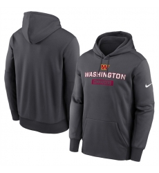 Men's Washington Commanders Anthracite Toss Sweep Performance Pullover Hoodie