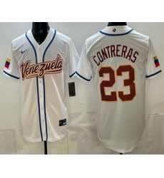 Men's Venezuela #23 William Contreras White 2026 World Baseball Classic Cool Base Jersey