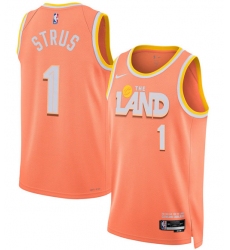 Men's Cleveland Cavaliers #1 Max Strus Orange 2025-26 City Edition Swingman Stitched Jersey