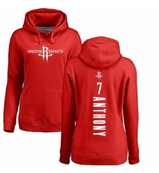 NBA Women's Nike Houston Rockets #7 Carmelo Anthony Red Backer Pullover Hoodie