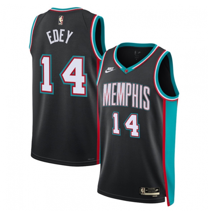 Men's Memphis Grizzlies #14 Zach Edey Black 2025 Classic Edition Stitched Basketball Jersey
