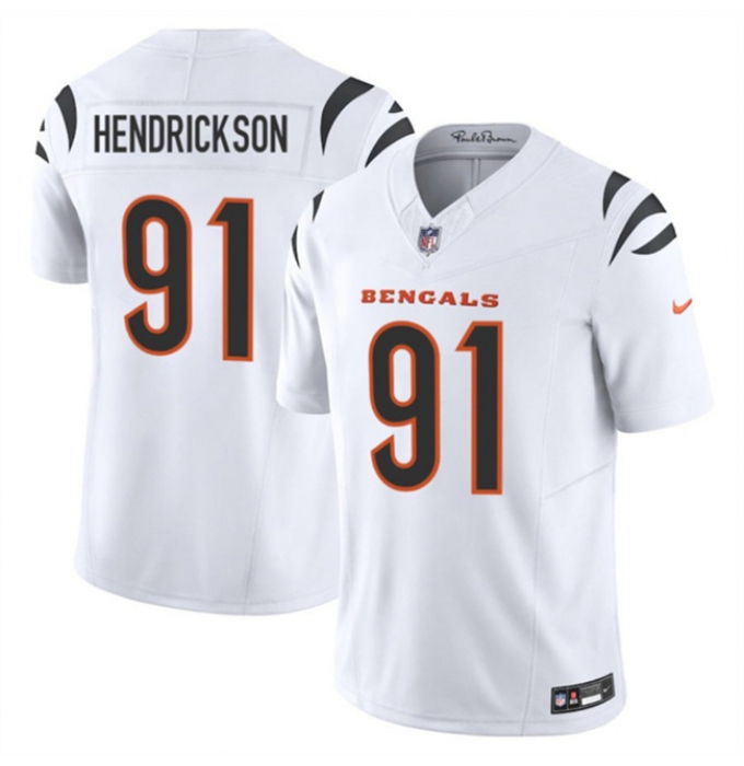 Men's Cincinnati Bengals #91 Trey Hendrickson White 2025 F.U.S.E. Vapor Untouchable Limited Football Stitched Jersey