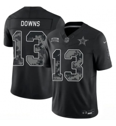 Men's Dallas Cowboys #13 Caleb Downs Black 2026 F.U.S.E. Salute to Service Limited Stitched Football Jersey