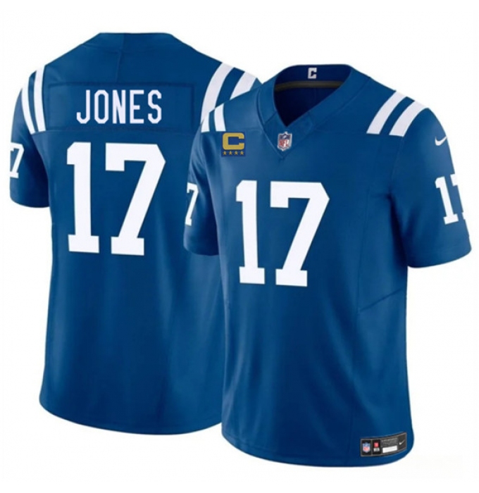 Men's Indianapolis Colts #17 Riley Leonard Blue 2025 F.U.S.E. With 4-Star C Vapor Limited Football Stitched Jersey