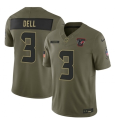 Men's Houston Texans #3 Tank Dell Olive 2025 F.U.S.E. Salute to Service Limited Football Stitched Jersey