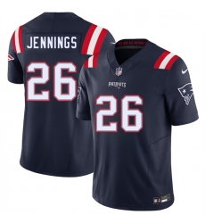 Men's New England Patriots #26 Terrell Jennings Navy 2025 F.U.S.E. Vapor Limited Stitched Jersey