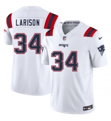 Men's New England Patriots #34 Lan Larison White 2025 F.U.S.E. Vapor Limited Stitched Jersey