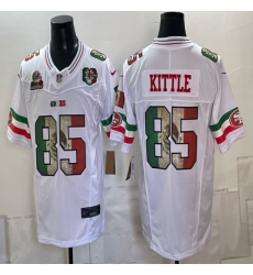 Men's San Francisco 49ers #85 George kittle White Mexico 80th Anniversary Five Time Super Bowl Champions 2026 F.U.S.E. Vapor Untouchable Limited Stitched F