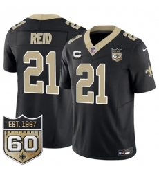 Men's New Orleans Saints #21 Justin Reid Black 2026 F.U.S.E With 2-Star C And 60th Anniversary Vapor Limited Football Stitched Jersey