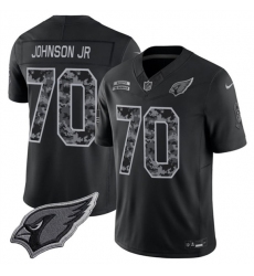 Men's Arizona Cardinals #70 Paris Johnson Jr. Black 2026 F.U.S.E. Salute to Service Limited Football Stitched Jersey