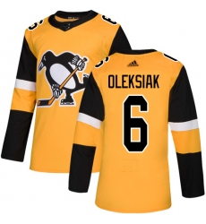 Youth Adidas Pittsburgh Penguins #6 Jamie Oleksiak Authentic Gold Alternate NHL Jersey