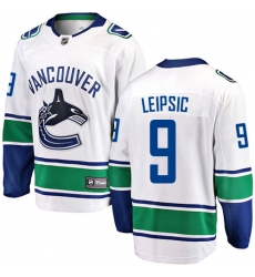 Men's Vancouver Canucks #9 Brendan Leipsic Fanatics Branded White Away Breakaway NHL Jersey