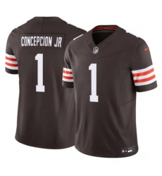 Men's Cleveland Browns #1 KC Concepcion Jr Brown 2026 F.U.S.E. Vapor Limited Football Stitched Jersey