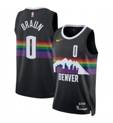 Men's Denver Nuggets #0 Christian Braun Black 2025-26 City Edition Stitched Basketball Jersey
