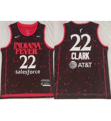 Men's Indiana Fever #22 Caitlin Clark Black Red Stitched Jersey