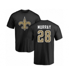 Football New Orleans Saints #28 Latavius Murray Black Name & Number Logo T-Shirt