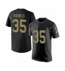Football New Orleans Saints #35 Marcus Sherels Black Camo Salute to Service T-Shirt