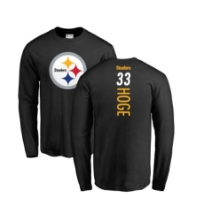 Football Pittsburgh Steelers #33 Merril Hoge Black Backer Long Sleeve T-Shirt