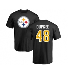 Football Pittsburgh Steelers #48 Bud Dupree Black Name & Number Logo T-Shirt