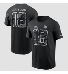 Men's Minnesota Vikings #18 Justin Jefferson Black 2026 Salute to Service Name & Number T-Shirt