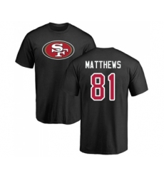 Football San Francisco 49ers #81 Jordan Matthews Black Name & Number Logo T-Shirt