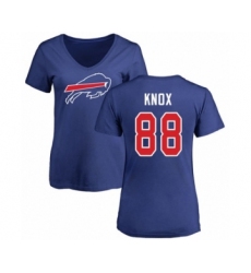 Football Women's Buffalo Bills #88 Dawson Knox Royal Blue Name & Number Logo T-Shirt