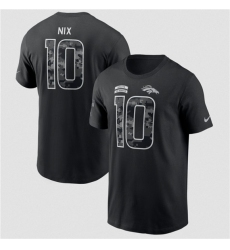 Men's Denver Broncos #10 Bo Nix Black 2026 Salute to Service Name & Number T-Shirt