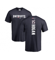 Football New England Patriots #15 Chris Hogan Navy Blue Backer T-Shirt