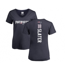 Football Women's New England Patriots #18 Matthew Slater Navy Blue Backer T-Shirt