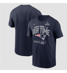 Men's New England Patriots Navy 2025 Super Bowl LX Clear Sign T-Shirt