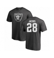 Football Oakland Raiders #28 Josh Jacobs Ash One Color T-Shirt